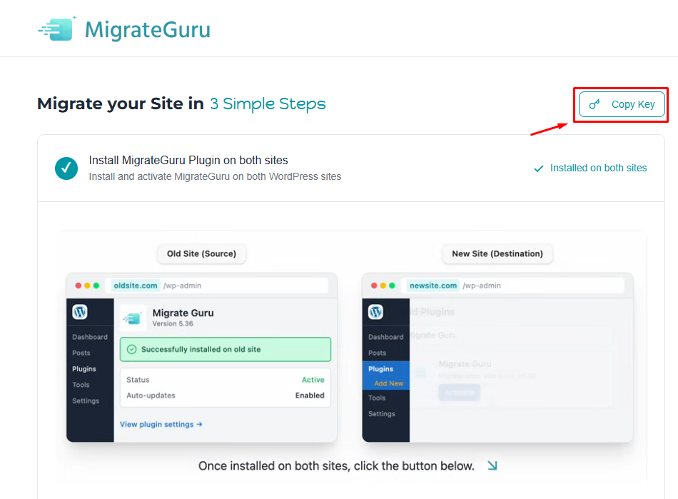Digitar correo de migración