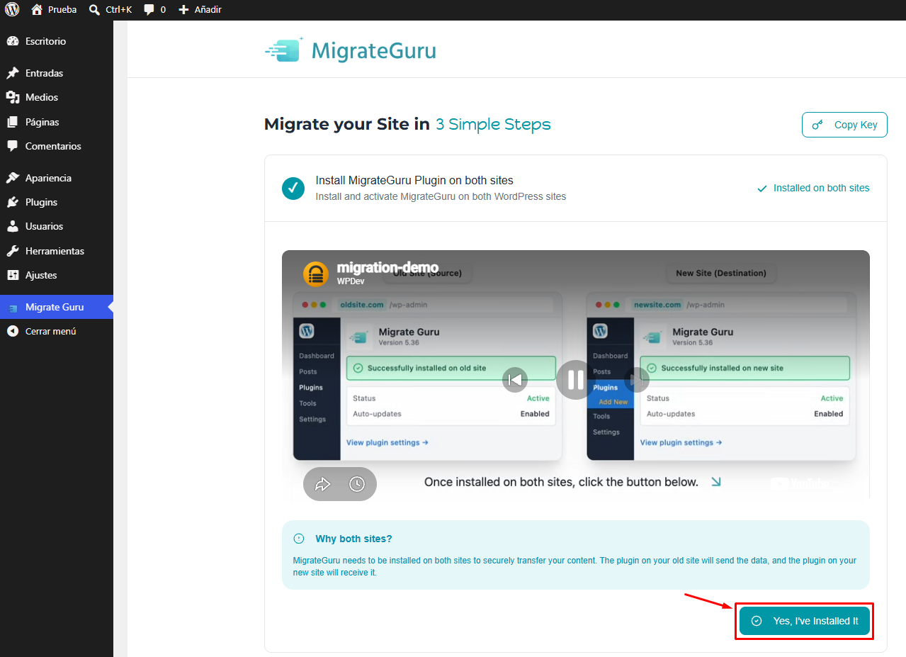 Migrate gruru primer paso