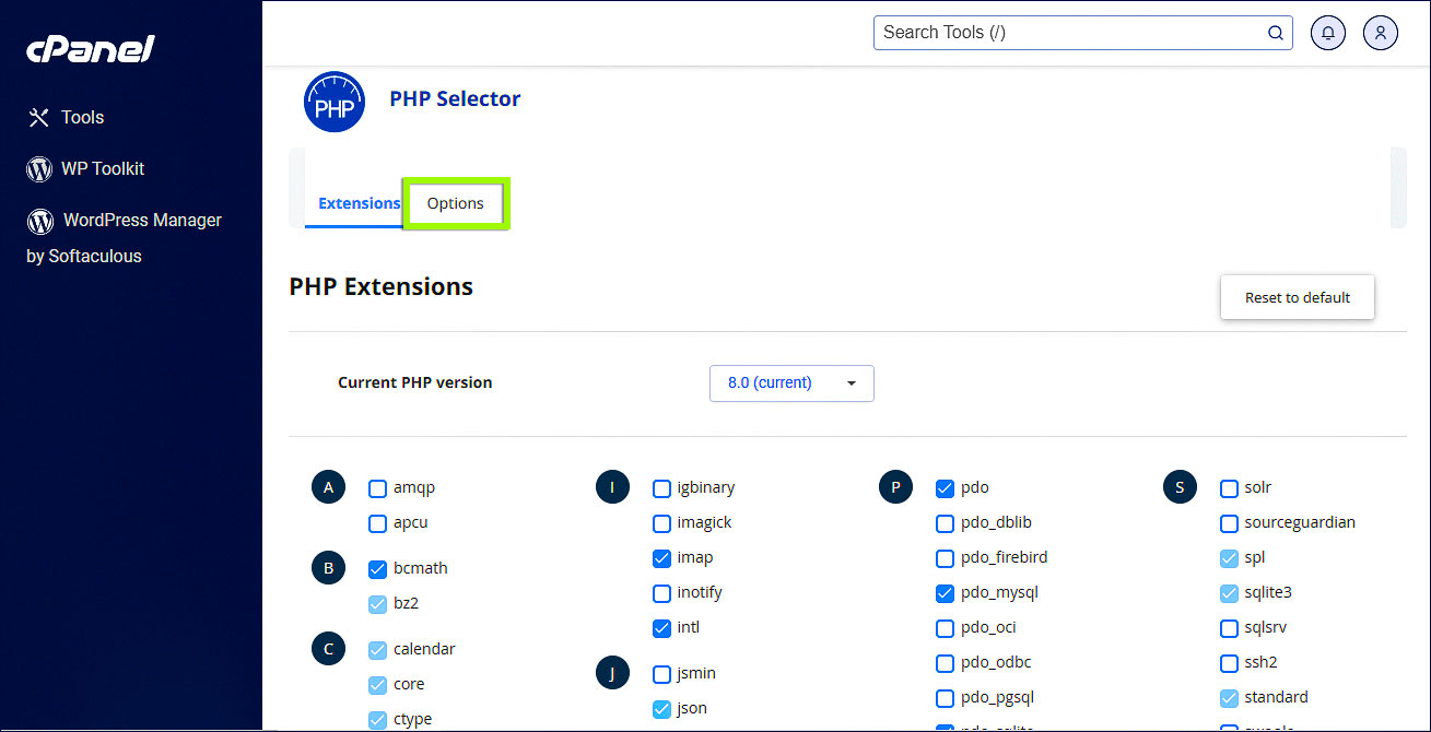 PHP Selector Options