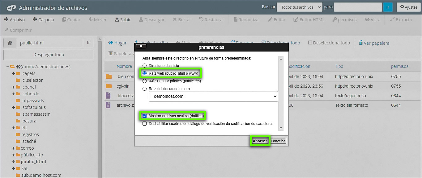 Administrador de archivos_Preferencias