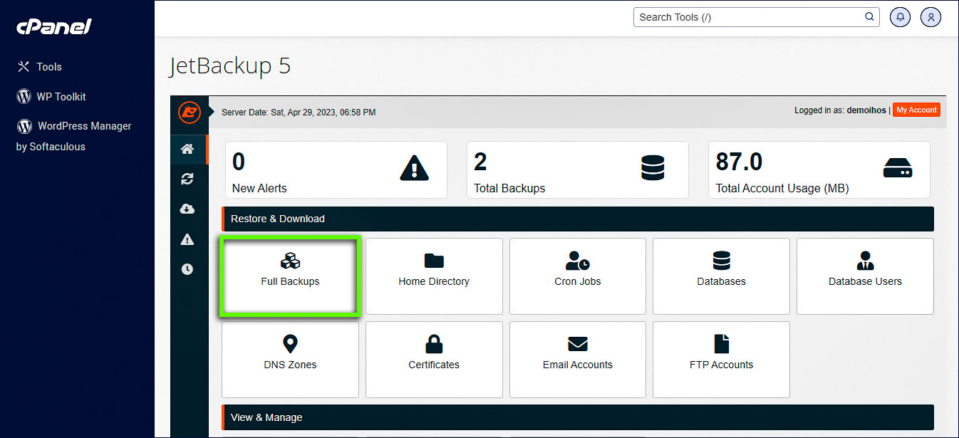 JetBackup-5-interfaz