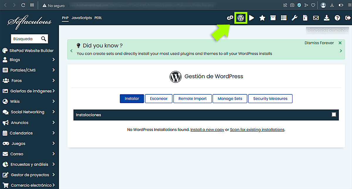 Administrador de wordpress