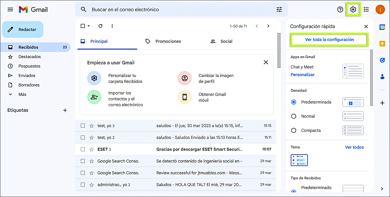 Configuración-Gmail